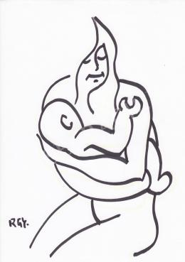  Rózsahegyi, György - Nude Holding a Child (c. 1975)